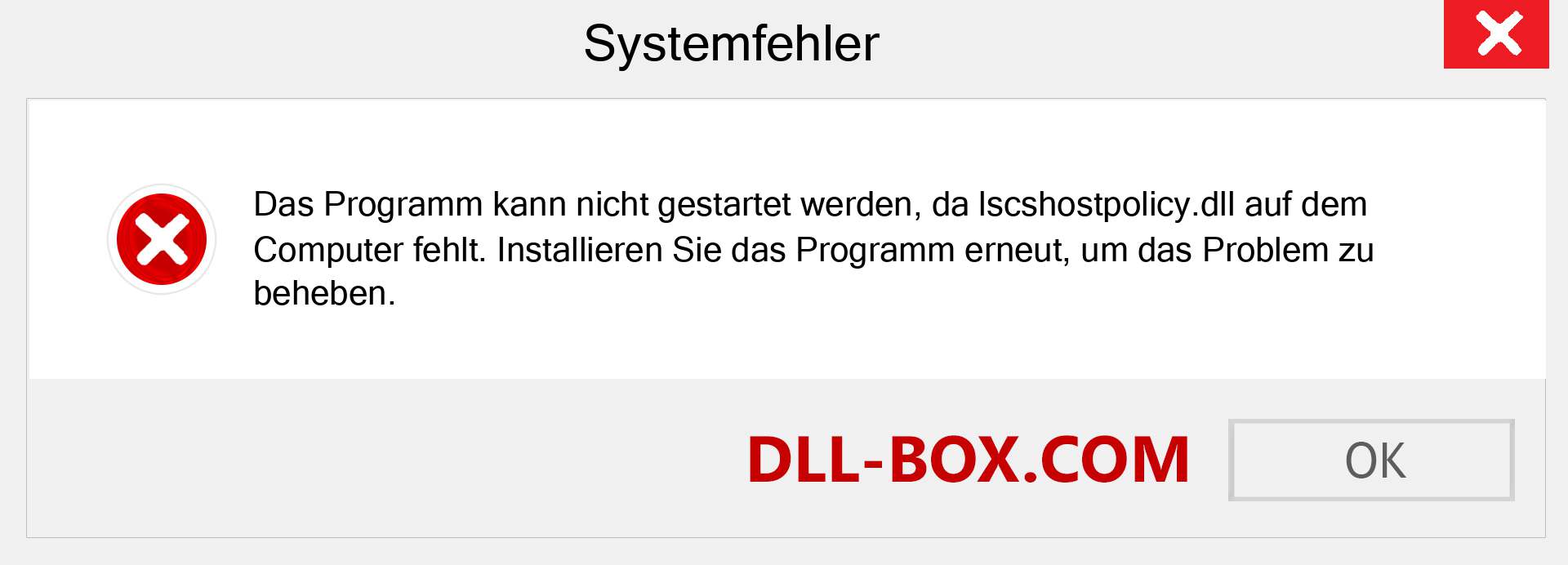 lscshostpolicy.dll-Datei fehlt?. Download für Windows 7, 8, 10 - Fix lscshostpolicy dll Missing Error unter Windows, Fotos, Bildern